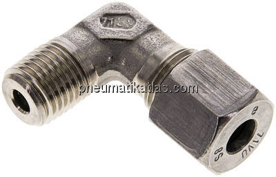 Winkel-Schneidringverschraub. M 14x1,5 (konisch)-8 S (M16x1,5), 1.4571