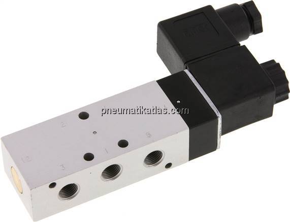 5/2-Wege Magnetventil, G 1/8", Feder, 24 V DC, Standard