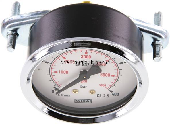 Einbaumanometer, 3-kant-Frontring, 63mm, 0 - 400 bar