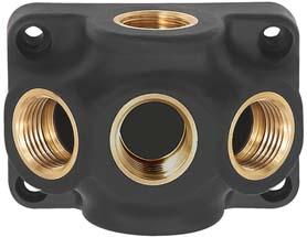 Endverteilerdose Kunststoff, Innengewinde 1xG3/4" zu 3xG1/2" RIEGLER