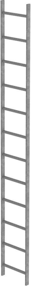 Schachtleiter 12 Sprossen L 3,36 m B440 mm LW 300 mm Stahl verzinkt