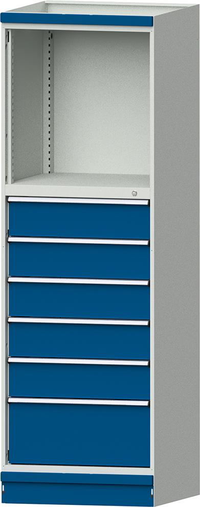 Modulschrank Modell 4003 B715xT720xH2200mm RAL 7035/5012 6 Schubladen