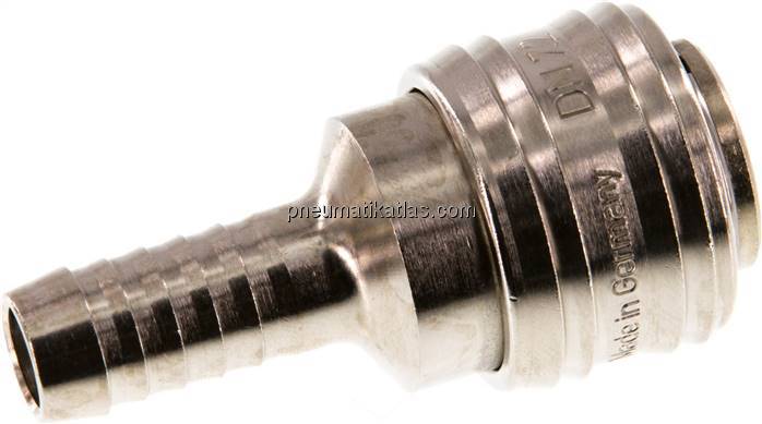 Kupplungsdose (NW7,2) 10mm Schlauch, Messing vernickelt