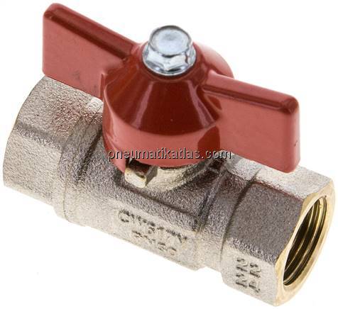 Messing-Kugelhahn, Rp 3/8", -0,9 bis 50 bar, voller Durchgang