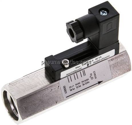 Durchflusswächter G 1/2", 0,8 - 3,2 l/min, 1.4571