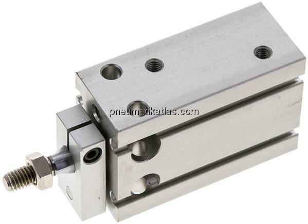 Direktmontagezylinder, Kolben 20mm,Hub 15mm, verdrehgesicherte Kolbenstange