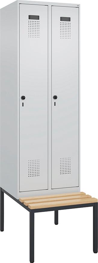 Spind Evolo PLUS 2 Abteile H2120xB600xT815mm RAL7035/RAL7035 /P1G/7021