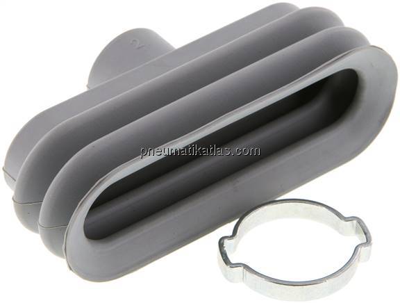 Ovalbalgsauger, 75 x 25mm, Hub 10,5mm, NBR (60A), grau