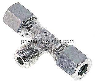 T-Schneidringverschraubung M 10x1 (konisch)-6 LL (M10x1), Stahl verzinkt