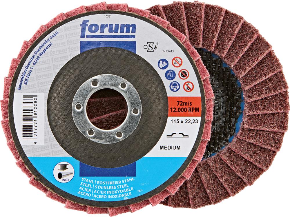 Fächerschleifscheibe 115mm, Vlies, a med FORUM FORUM