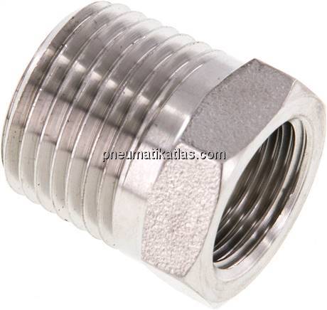 Reduziernippel NPT 1/2"(AG)-NPT 3/8"(IG), 1.4571
