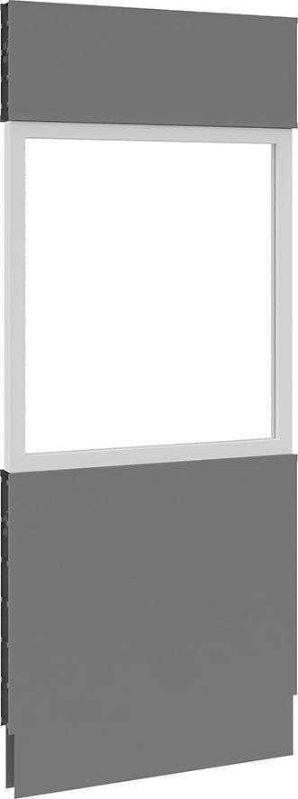 Akustik-Wandelement B625 x H 39600 mm RAL 7037 mit Fenster