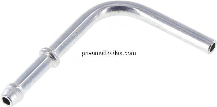 90°-Schlauchnippel Rohr 4, Schl. 3 - 4mm, Stahl verzinkt