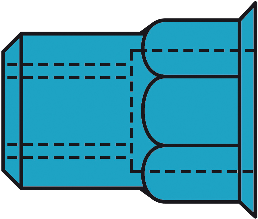 Blindnietmuttern Teilsechskant A2-Edelstahl Kleinkopf M 8 x 11 x 17