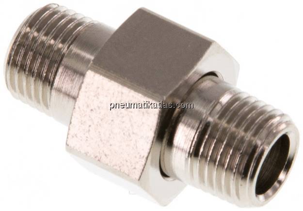 Doppelnippel trennbar R 1/8"-R 1/8", Messing vernickelt