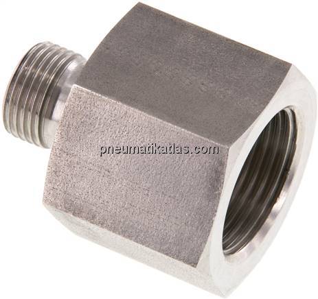 Hydraulik-Reduzierung G 3/8"(AG)-G 3/4"(IG), 1.4571, Elastomerdichtung