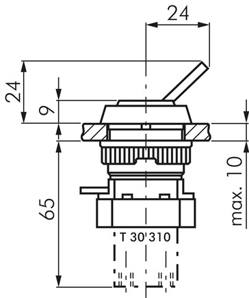 Zeichnung: 3/2-Wege Kipphebelventil