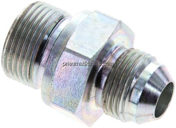 Doppelnippel M 22x1,5-UNF 3/4"-16(JIC), Stahl verzinkt