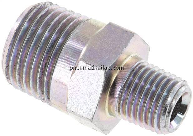 Doppelnippel NPT 1/2"-NPT 1/4", Stahl verzinkt