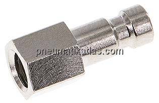 Kupplungsstecker (NW2,7) M 5(IG), Messing vernickelt