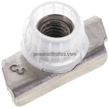 Tragschienenmutter leichte Baureihe, M 6, Stahl verzinkt