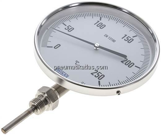 Bimetallthermometer, senkrecht D160/0 bis +250°C/63mm
