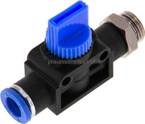 3/2-Wege-Absperrventil G 1/4"-8mm, Schlauchseite entlüftend