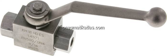 Hochdruck-Kugelhahn, Edelstahl, G 1/8", -0,999 bis 500bar