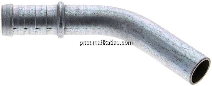 45°-Schlauchnippel Rohr 18, Schl. 17 - 18mm, Stahl verzinkt