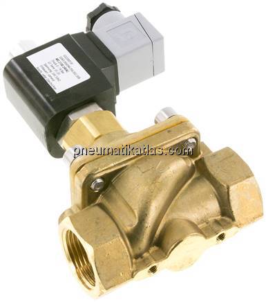 2/2-Wege Messing-Magnetventil G 1", 0 - 16 bar, stromlos geöffnet (NO)