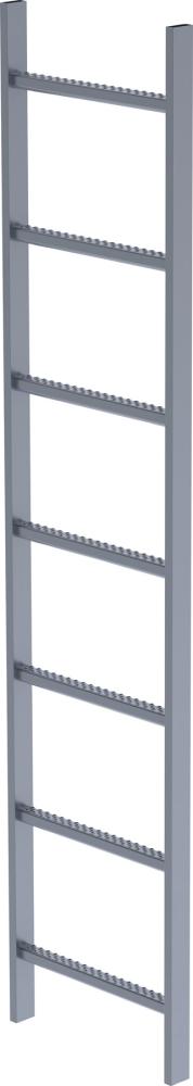 Schachtleiter 7 Sprossen L 1,96 m B440 mm LW 300 mm Edelstahl V4A