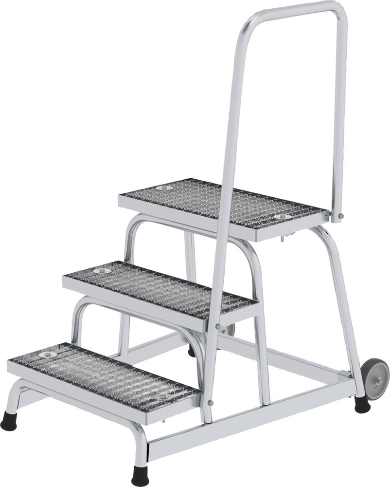 Alu-Arbeitspodest 3 Stufen mit Handlauf Podesthöhe 0,60 m Arbeitshöhe bis 2,60 m