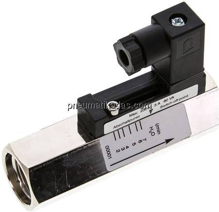 Durchflusswächter G 1/2", 2 - 7 l/min, Messing vernickelt