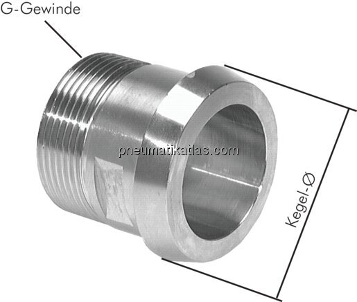 Exemplarische Darstellung: Kegeleinschraubstutzen 