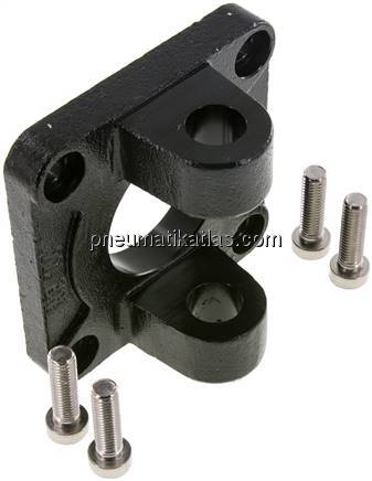 ISO 15552-Gabelschwenkbefestigung 100 mm, Stahl brüniert