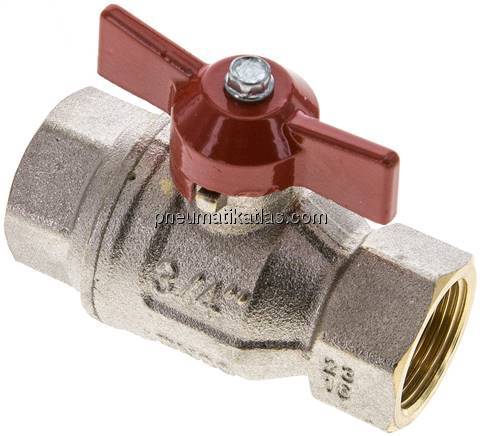 Messing-Kugelhahn, Rp 3/4", -0,9 bis 40 bar, voller Durchgang