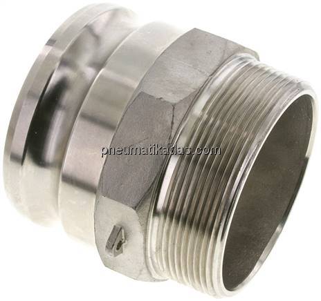 Kamlock-Stecker (F) NPT 4"(AG), Edelstahl (1.4408)
