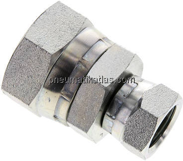 Gerader Verbinder 60°-Konus, G 1"-G 1/2", Stahl verzinkt