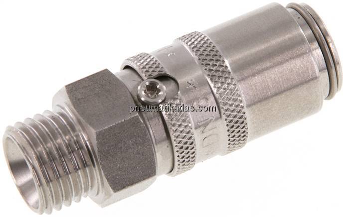 Temperierkupplungsdose 9mm Zapfen,M 14x1,5(AG), 1.4305