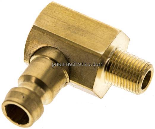 90°-Temperierkupplungsstecker 9mm Zapfen,M 8x0,75 (konisch)(AG)