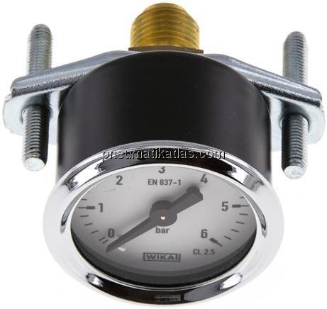 Einbaumanometer, 3-kant-Frontring, 40mm, 0 - 6 bar