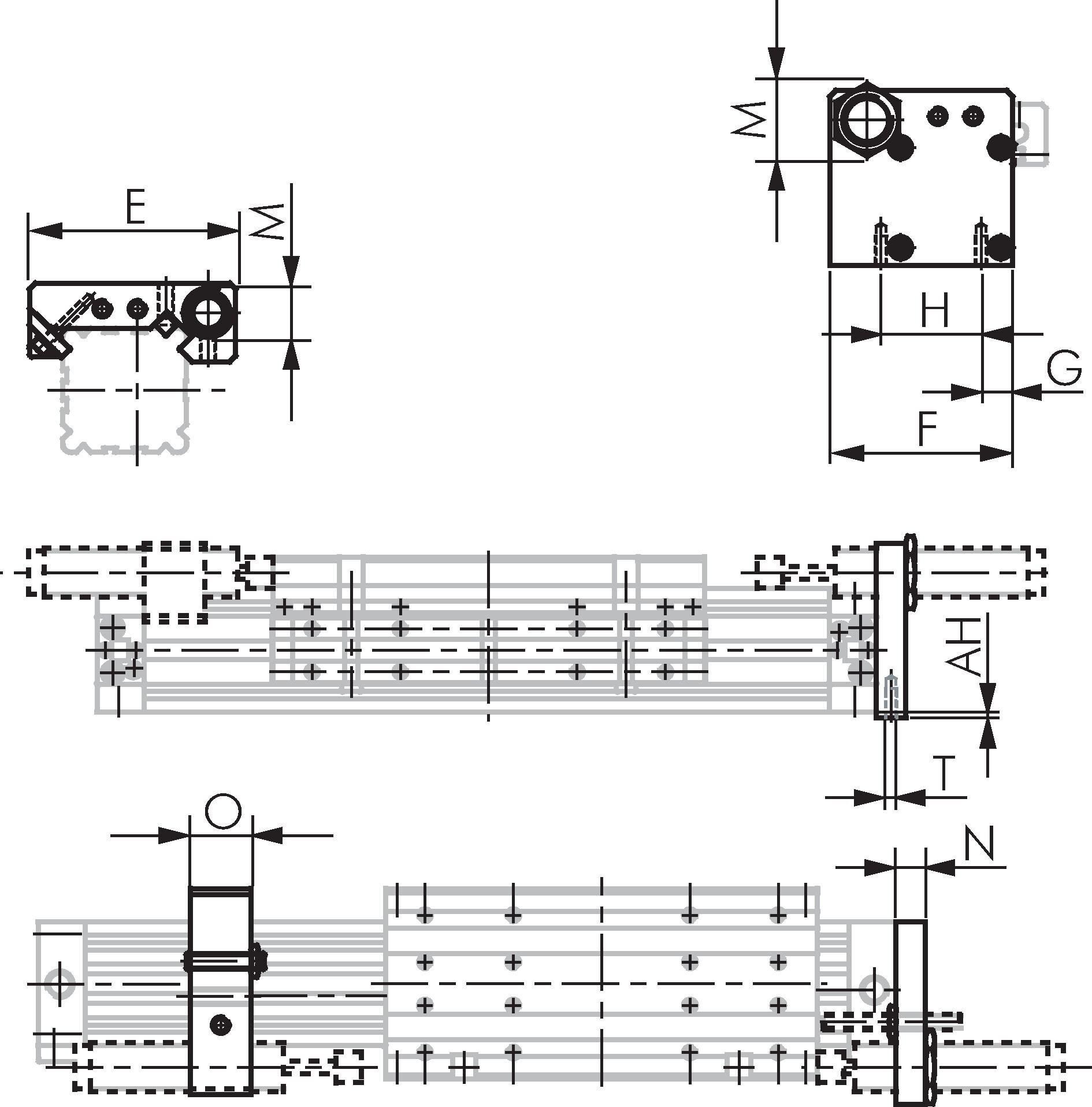 Zeichnung: Anschlag für kolbenlose Zylinder