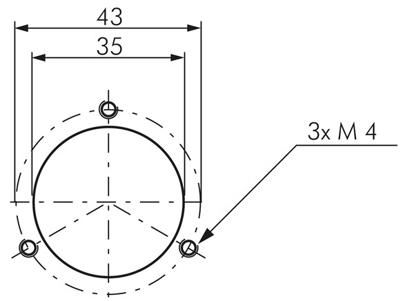 Zeichnung: Befestigungsbohrung