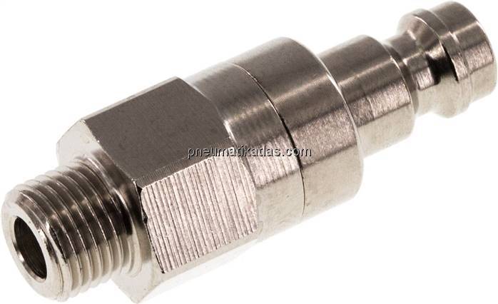 Kupplungsstecker (NW5) G 1/8"(AG), Messing vernickelt