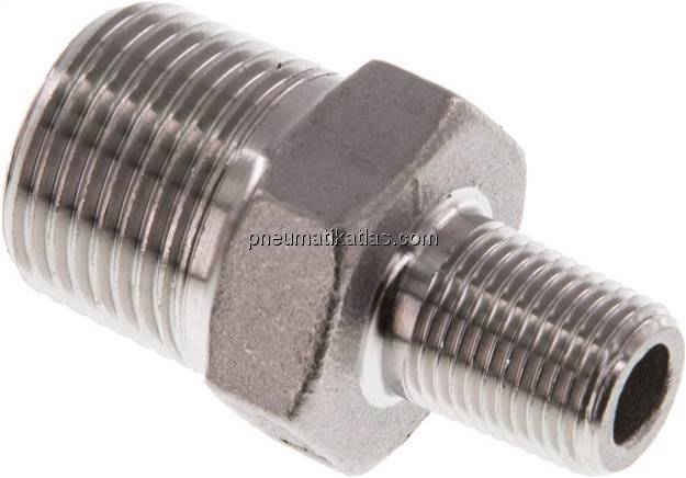 Doppelnippel R 3/8"-R 1/8", 1.4408