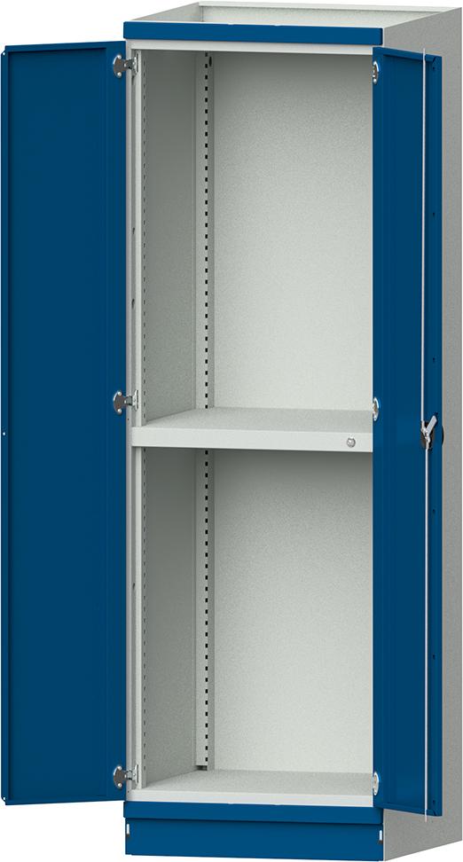 Leergehäuse Modell 102 B715xT720xH2200mm RAL 7035/5012 mit Türen Schubladenblock NH 900mm