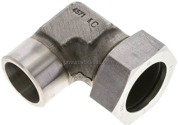 Winkel-Anschweißverschraubung 42 L (M52x2), 1.4571