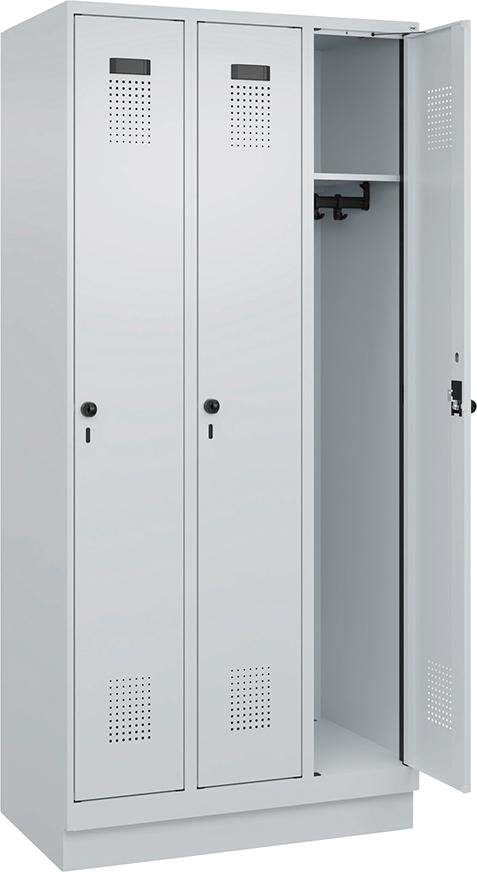 Spind Evolo PLUS 3 Abteile H1950xB900xT500mm RAL7035/RAL7035 /S/7035