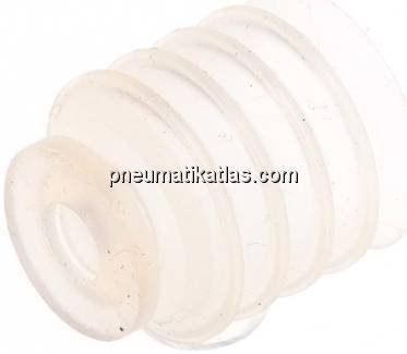 Balgsauger, 4,5-fach, P-Serie, Ø 20x16mm, Silikon (50A), transparent