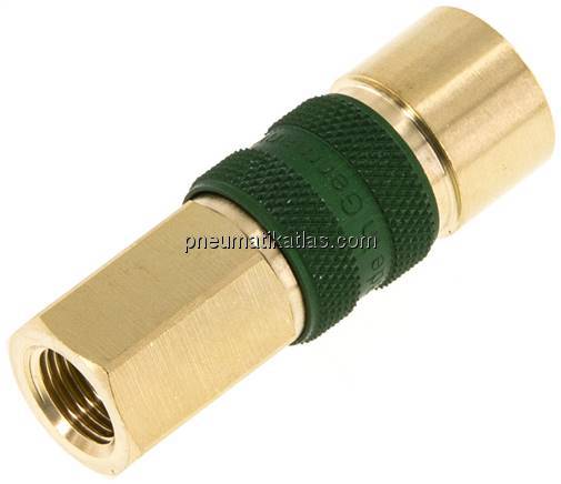 Kupplungsdose (NW5) G 1/8"(IG), grün, Kreis Ø 10,5 mm